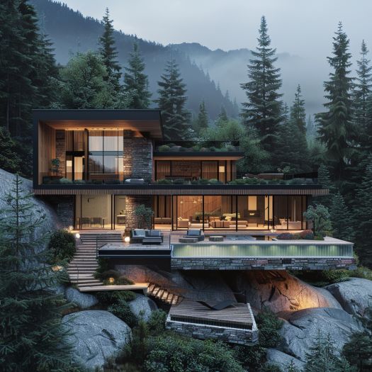 طراحی رایگان ویلا برای زمینهای شیبدار