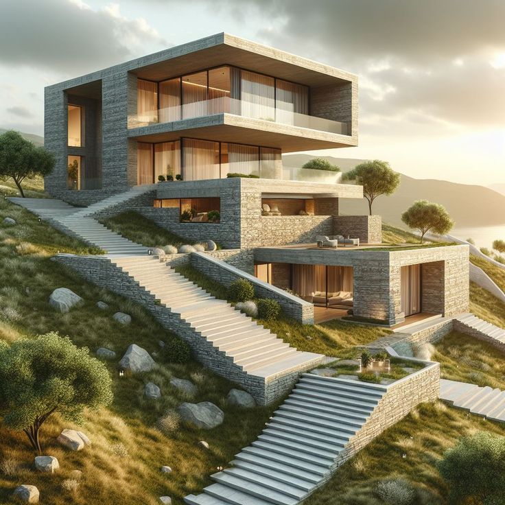 طراحی رایگان ویلا برای زمینهای شیبدار