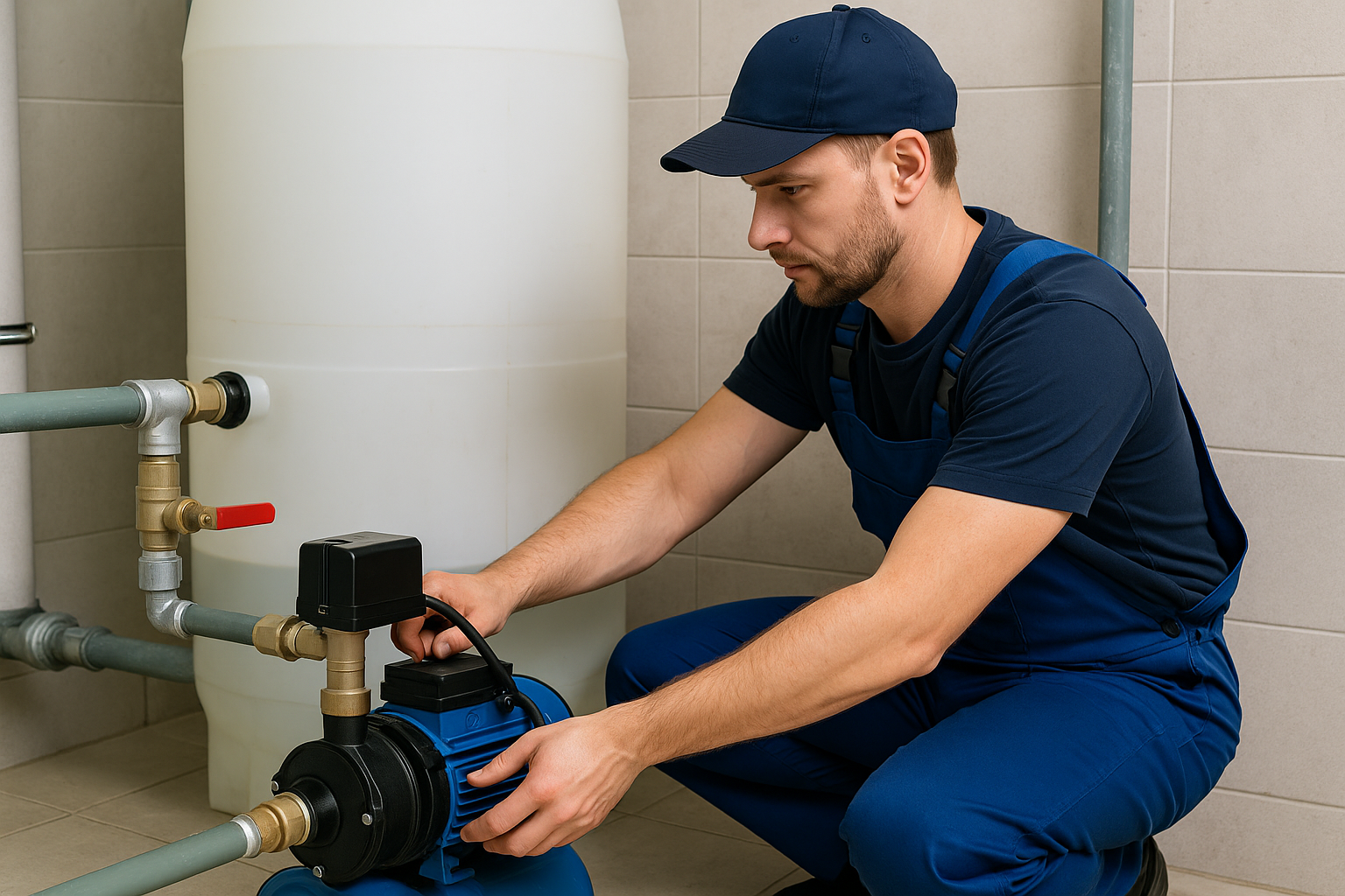 اتصال پمپ آب به تانکر آب