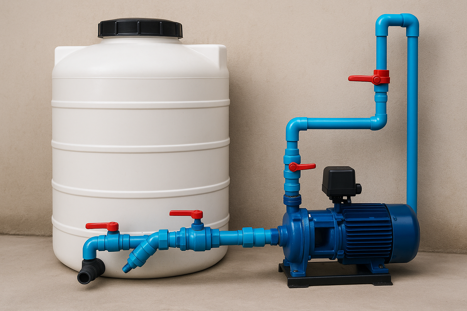اتصال پمپ آب به مخزن آب